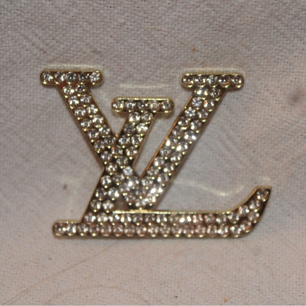Louis Vuitton Gold with sparkles Shoe Charm 2”x2”
